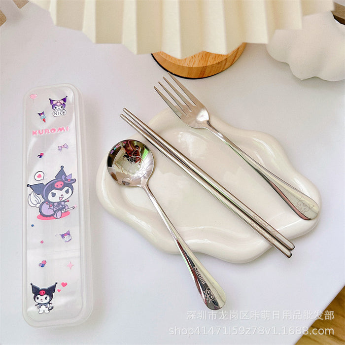 Wholesale Cartoon Stainless Steel Cutlery 3-piece Set JDC-SN-Kameng002