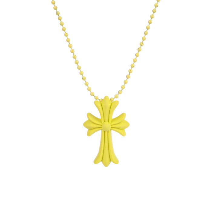 Wholesale Punk hip-hop limited edition colorful cross versatile women's necklace