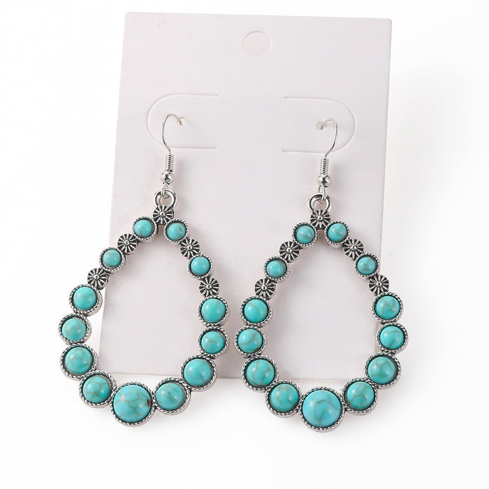 Wholesale vintage personality statemente turquoise earrings