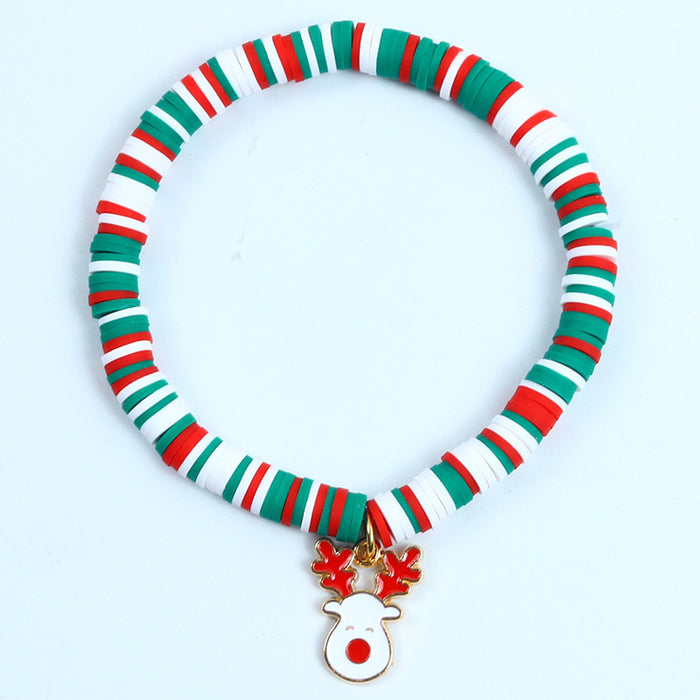 Wholesale Christmas Soft y Bracelet Beaded suit Santa Bell Gift Bracelet