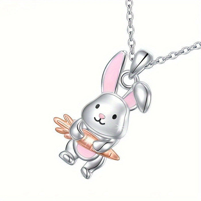 Wholesale Cute cartoon pink rabbit pendant necklaces