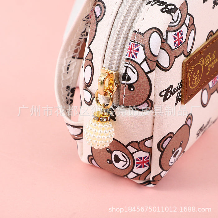 Wholesale PU Creative Bear Mini Coin Purse Keychain JDC-KC-Liangs002