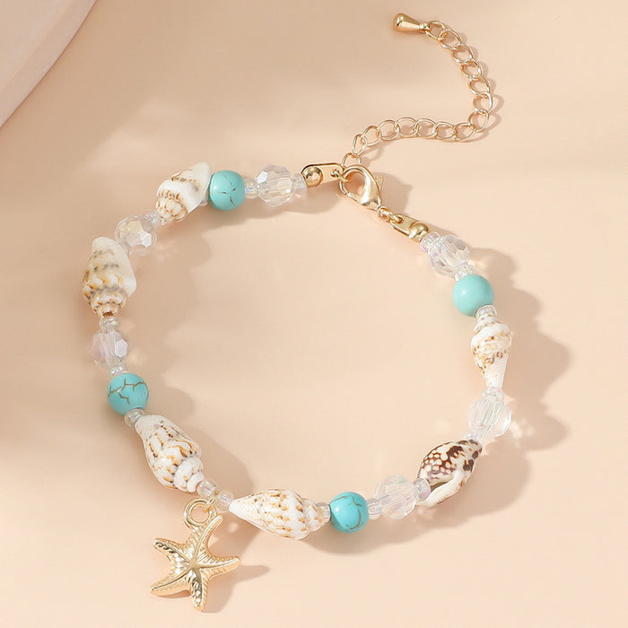 Wholesale Bohemian Sea Star Shell Beaded Bracelet Summer Beach Vacation Jewelry Accessory