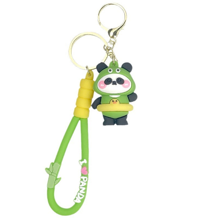 Wholesale Cute Panda Travel Keychain Rubber Fashion Accessory