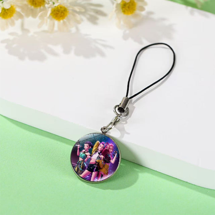 Wholesale K-pop anime crystal phone charm Keychains