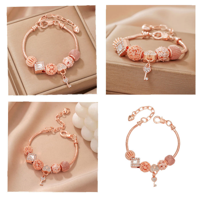 Wholesale New Style Handmade Rose Gold Bead Fashion Buckle Bracelet