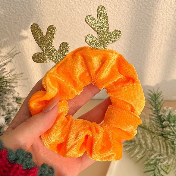 Wholesale Christmas Cartoon Deer Biscuits Braided Hair Scrunchies JDC-HS-Shuy002