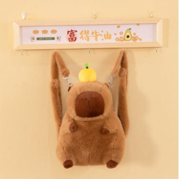 Wholesale Plush Capybara Backpack Cute Crossbody Handbag Female Cartoon Student Small Backpack