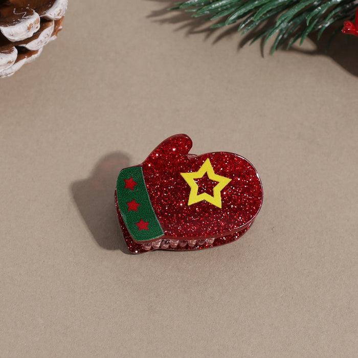 Wholesale Christmas Hair Clips Cute Gingerbread Man Snowman Elk Bell Plastic Hair Accessory For Party Gift