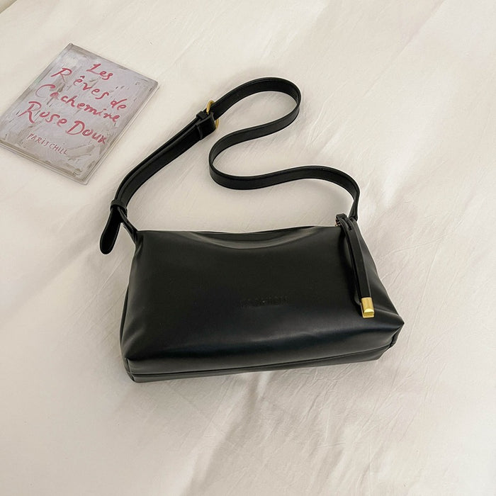 Wholesale Retro Pillow Shoulder Bag PU Leather Black
