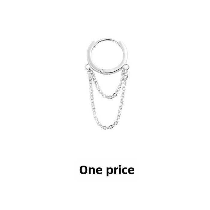 Wholesale Tassel Zircon Earrings Personalized Circle Long Earrings Earrings Square Diamond Full Diamond Chain Earrings Buckle