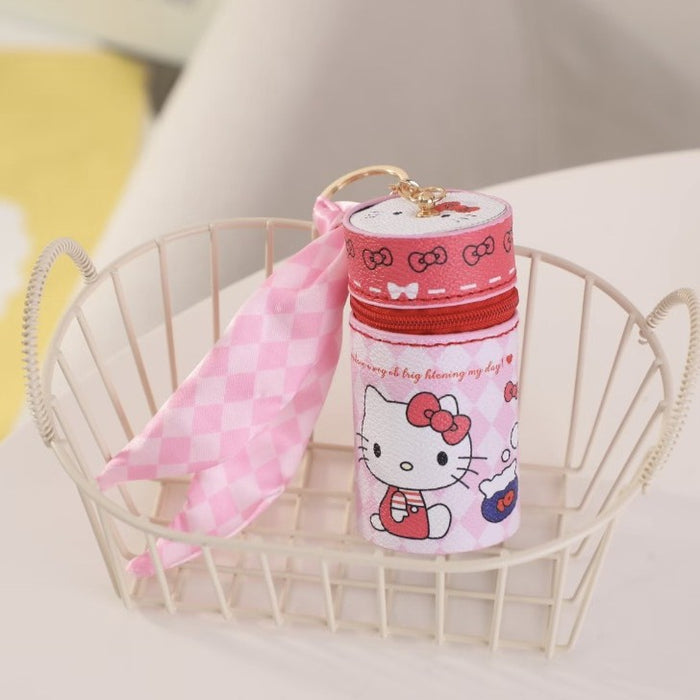 Wholesale Cute Trendy Bucket Bag Keychain Star White PU Jewelry Makeup Pouch