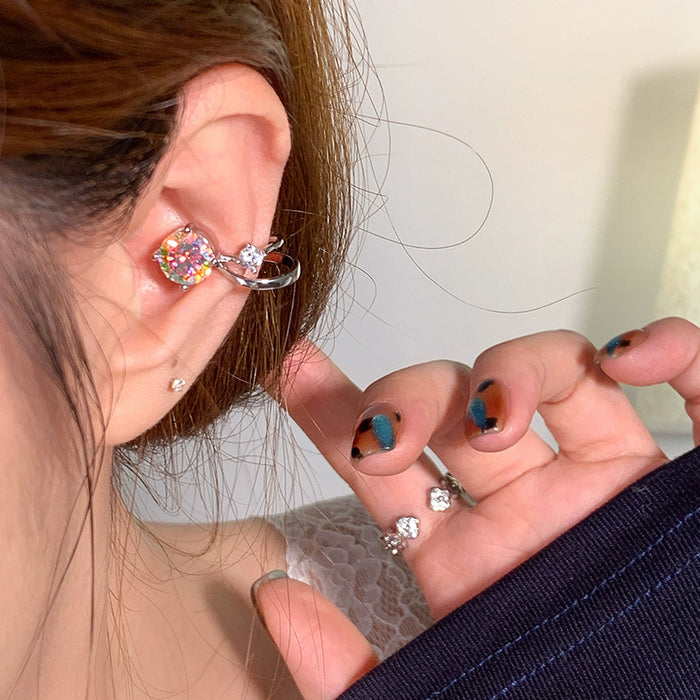 Wholesale Little Lightbulb Zircon Clip Earrings