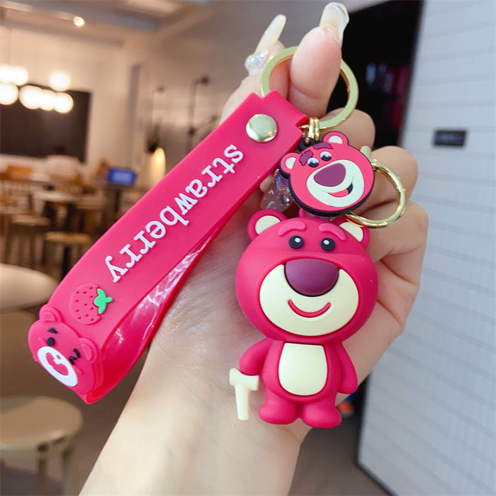 Wholesale  Bear Cartoon Key Chain Doll  Jewelry  Key Pendant Car Bag Pendant Silicone Keychain