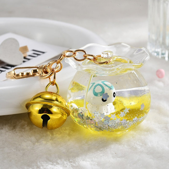 Wholesale Oil-Filled Bottle Aquarium Marine Animal Keychain