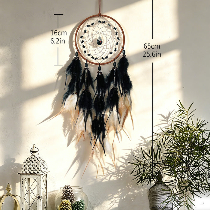 Wholesale Feather Dream Catcher Turquoise Black Wall Hanging Decorative MOQ≥2