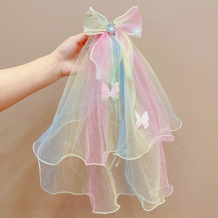 Wholesale Pawl Veil Snow Princess Crown Headwear Hairpin Baby Flower Hair Accessories Hairpin