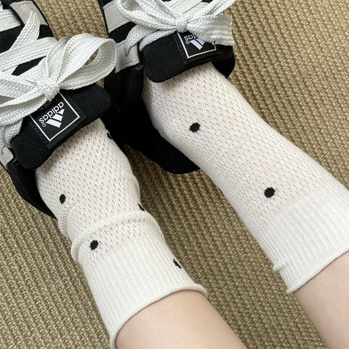 Wholesale Stacked socks, thin, breathable, solid color, polka dot, midsole, long socks, summer odor proof, sweat absorbing