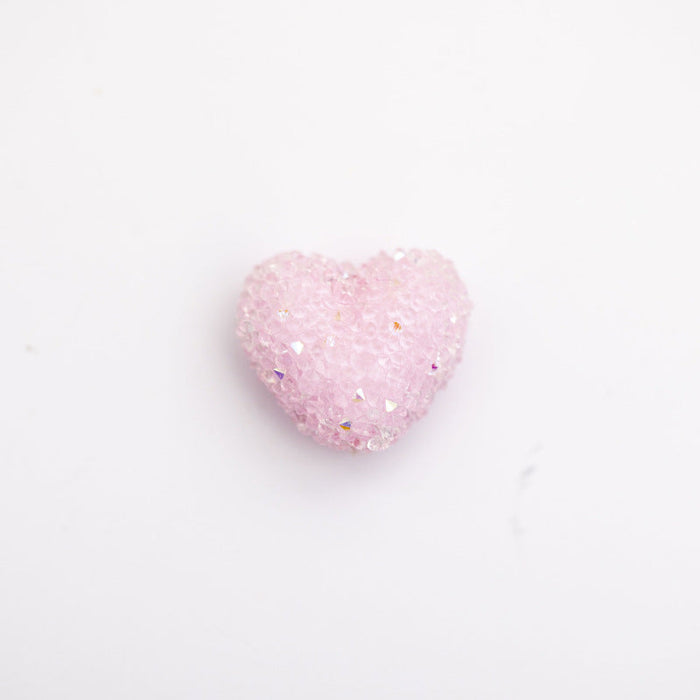 Wholesale 10pcs  Acrylic Rhinestones, Soft Granulated Sugar, Small Heart Beads JDC-BDS-HuaZ004