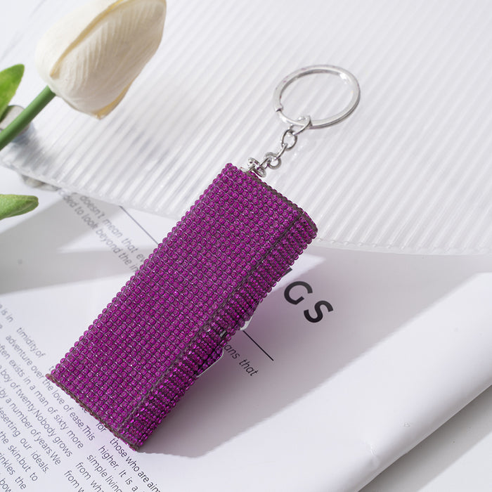 Wholesale Diamond-studded Aluminum Alloy Small Medicine Box Keychain JDC-KC-ZY018