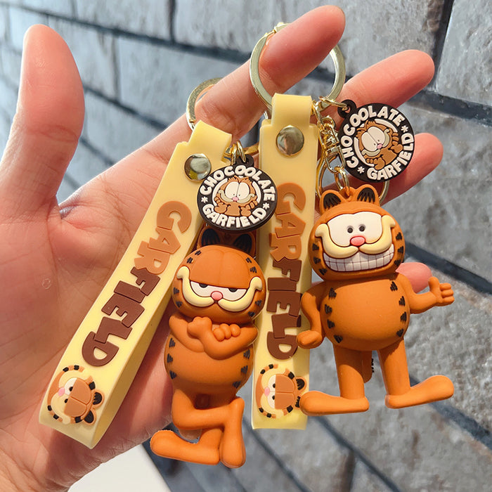 Wholesale Cartoon Silicone  Cat Keychain Pendant PVC Doll  Keychain