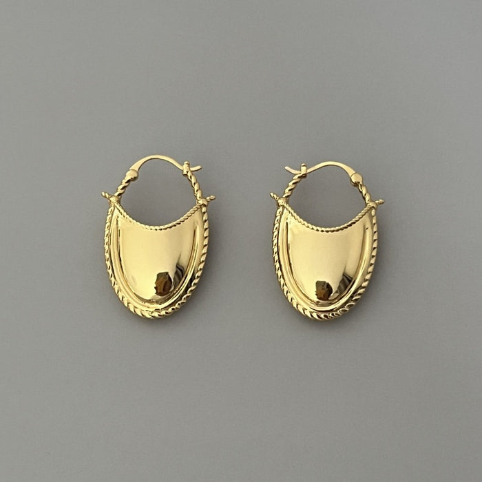 Wholesale Retro oval curved earrings, light luxury, niche fashion temperament, versatile earrings