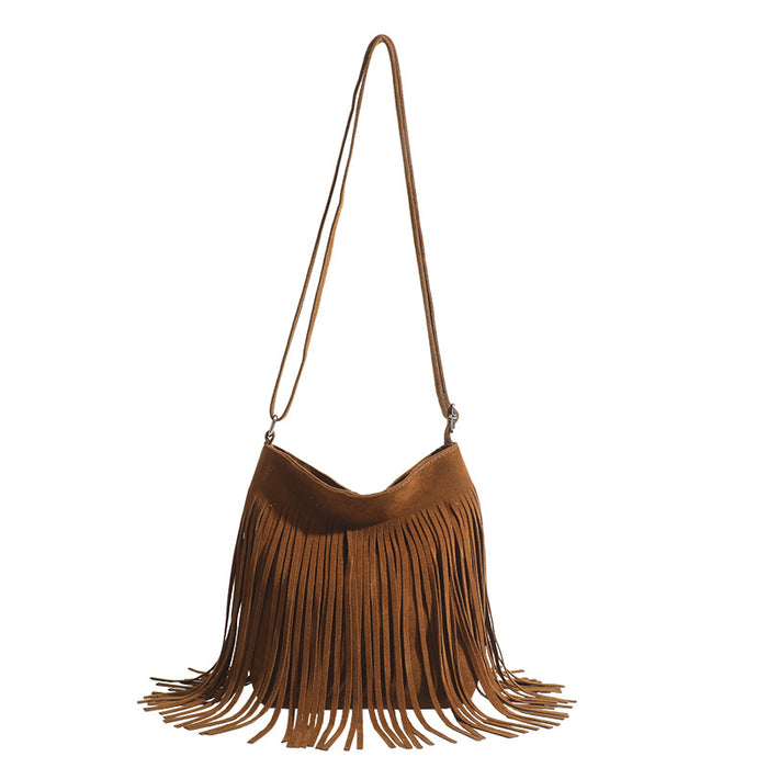 Wholesale PU Bohemian Tassel Classic Vintage Saddle Shoulder Bag JDC-SD-MNK003