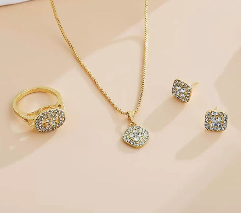 Wholesale 3pcs/ set Full-Diamond Jewelry Set