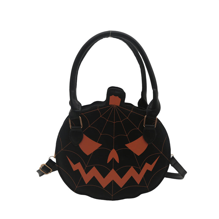 Wholesale PU Small Pumpkin Crossbody Bag Chic Black Pink Colorblock  Retro Women S Shoulder Purse