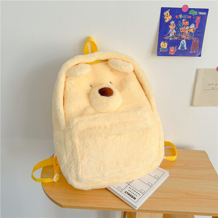 Wholesale Cartoon Cute Three-dimensional Bear Large Capacity Plush Backpack JDC-BP-ZeZ002