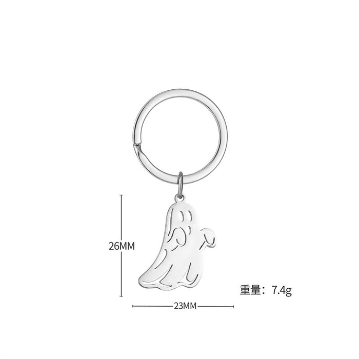 Wholesale Stainless Steel  Ghost Cartoon Keychain Pendant Car Key Accessory Party Gift