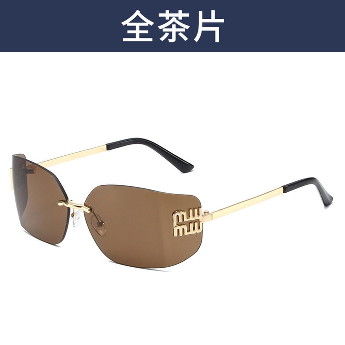 Wholesale Frameless sunglasses, light luxury and high-end retro street photography sunglasses