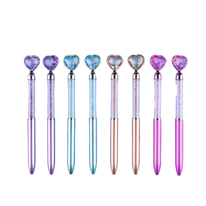 Wholesale Imitation Metal Rod Diamond Heart Ballpoint Pen
