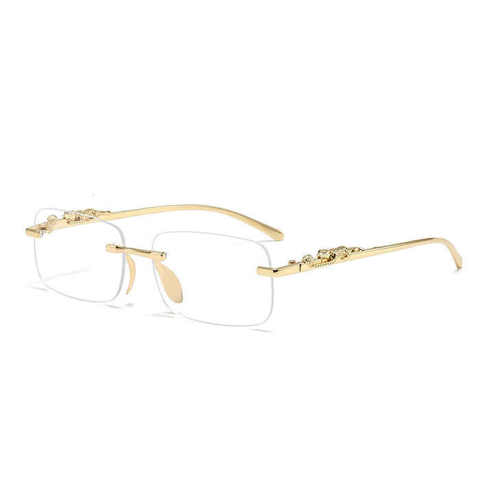 Wholesale Metal frameless glasses, personalized cut edge sunglasses, colored lenses, retro sunglasses, color changing sunglasses