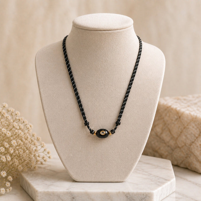 Wholesale Modern Geometric Natural Stone Pendant Necklace With Woven Rope And Adjustable Slip Knot For Women Casual Fashion Accessory