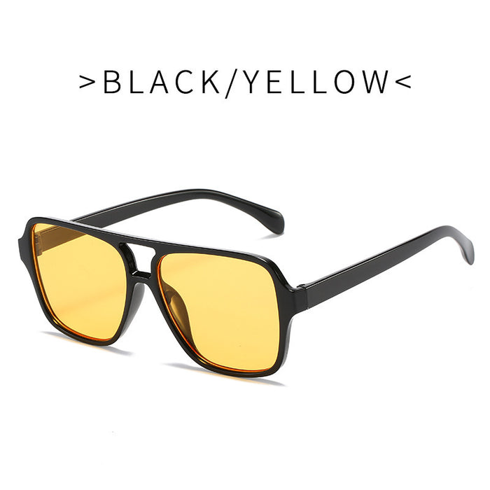 Wholesale Square Sunglasses Retro Large Frame Pilot Glasses Ocean Lens Sunglasses