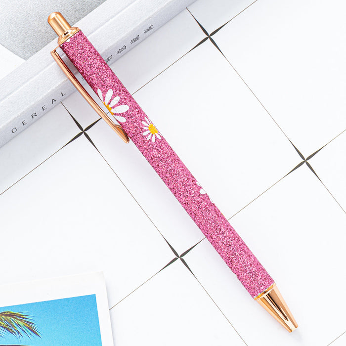 Wholesale Metal Push Ballpoint Pen Rose Metal JDC-BP-JingL007