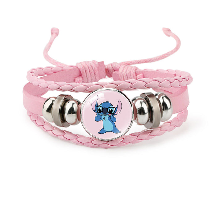 Wholesale Cute Cartoon Multi-Layer Braided Leather Beaded Bracelet