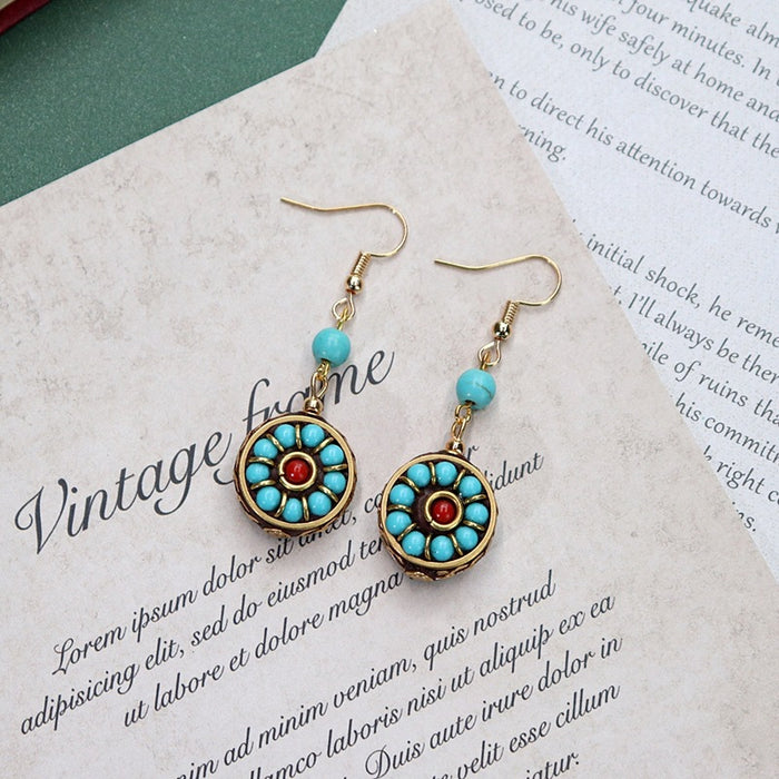 Wholesale Vintage Turquoise Earrings JDC-ES-Luox007