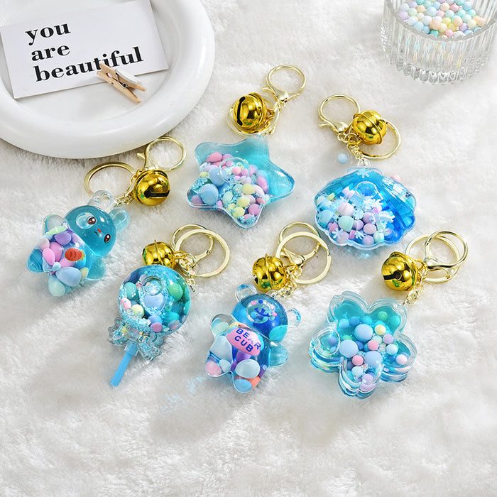 Wholesale Acrylic Color Beads Star Lollipop Keychain JDC-KC-ShuangD003