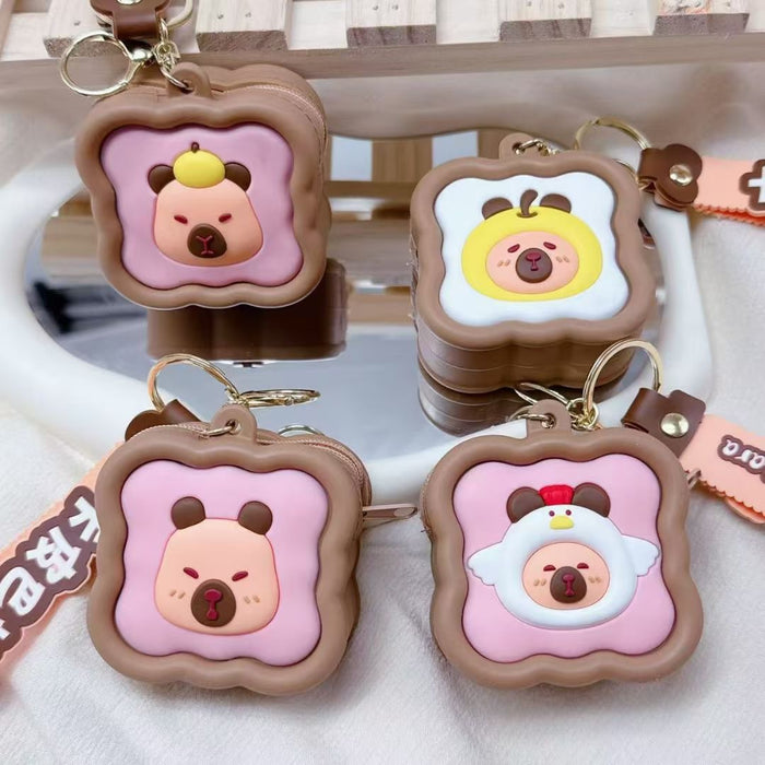 Wholesale Cute Cartoon Square Coin Purse Keychains
