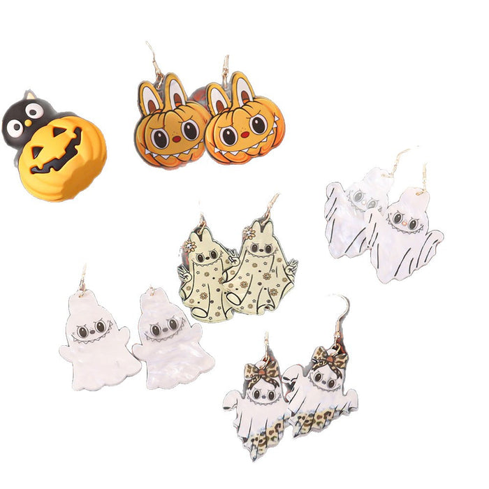Wholesale  pumpkin lantern earrings cute funny cartoon ghost earrings