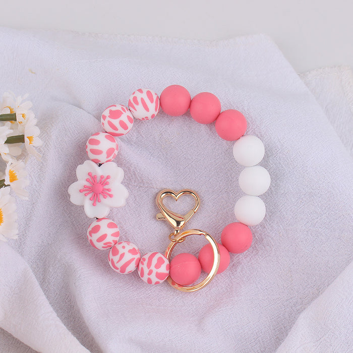 Wholesale Silicone Begonia  Jewelry Silicone Keychain Flower Bracelet