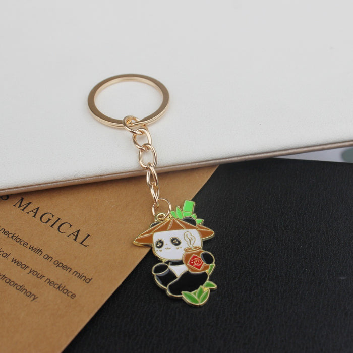 Wholesale Panda keychain  bag pendant  cartoon small gift key chain ornaments