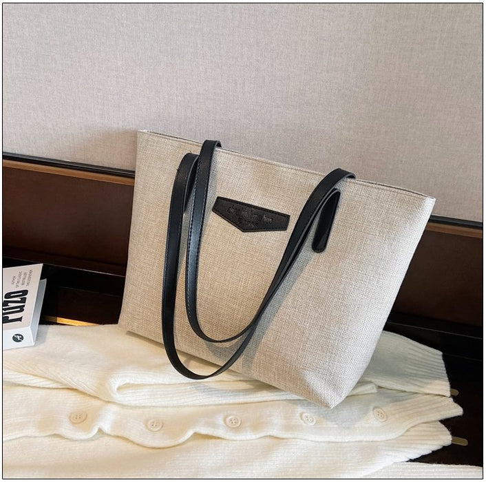 Wholesale Texture Fashionable Commuting Shoulder Bag Women's Bag Cotton Linen Large Capacity Casual Hand-held Tote Bag JDC-HB-YT001