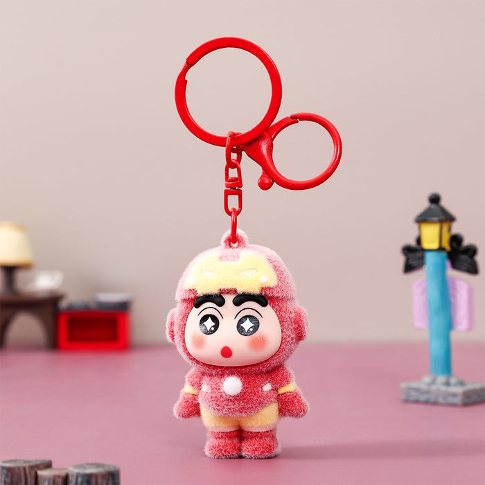 Wholesale Flocking Cartoon Keychain Cute Design Bag Charm Christmas Accessory MOQ≥3
