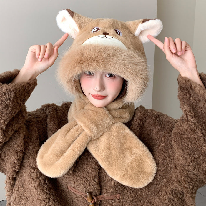 Wholesale Cartoon bunny and fox winter windproof hat