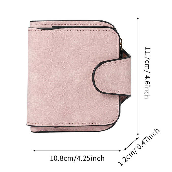 Wholesale Women' s Solid Color Urban Simple Short Wallet with Multiple Card Slots Everyday Wallet Gift