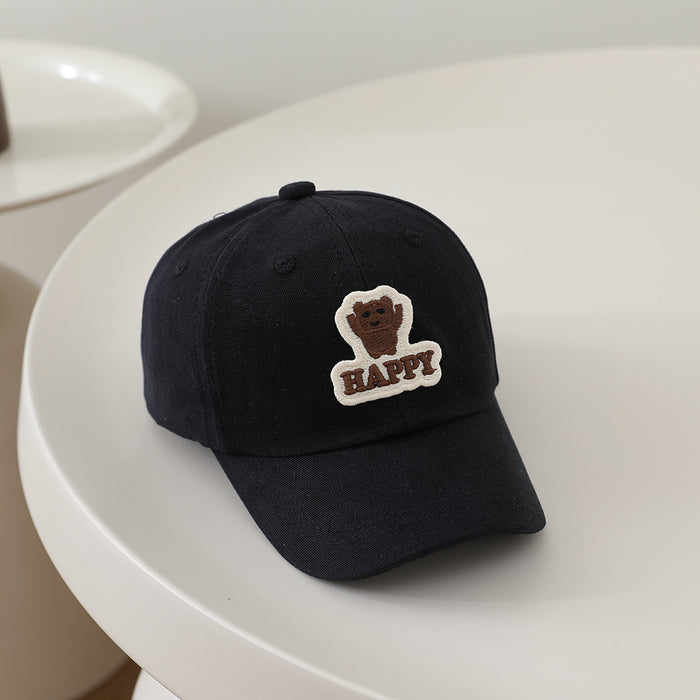 Wholesale Cute Cartoon Kids Baseball Cap Letter Bear Design Sun Hat For Boys Girls