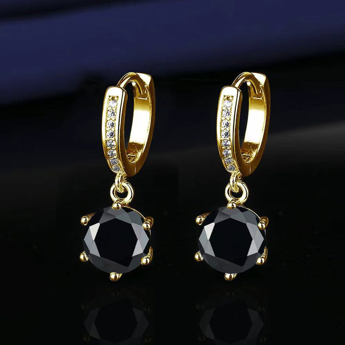 Wholesale Platinum Gold Tassel Earrings Six-Prong Imitation Moissanite Two Carat for Women Everyday Fashion Accessory